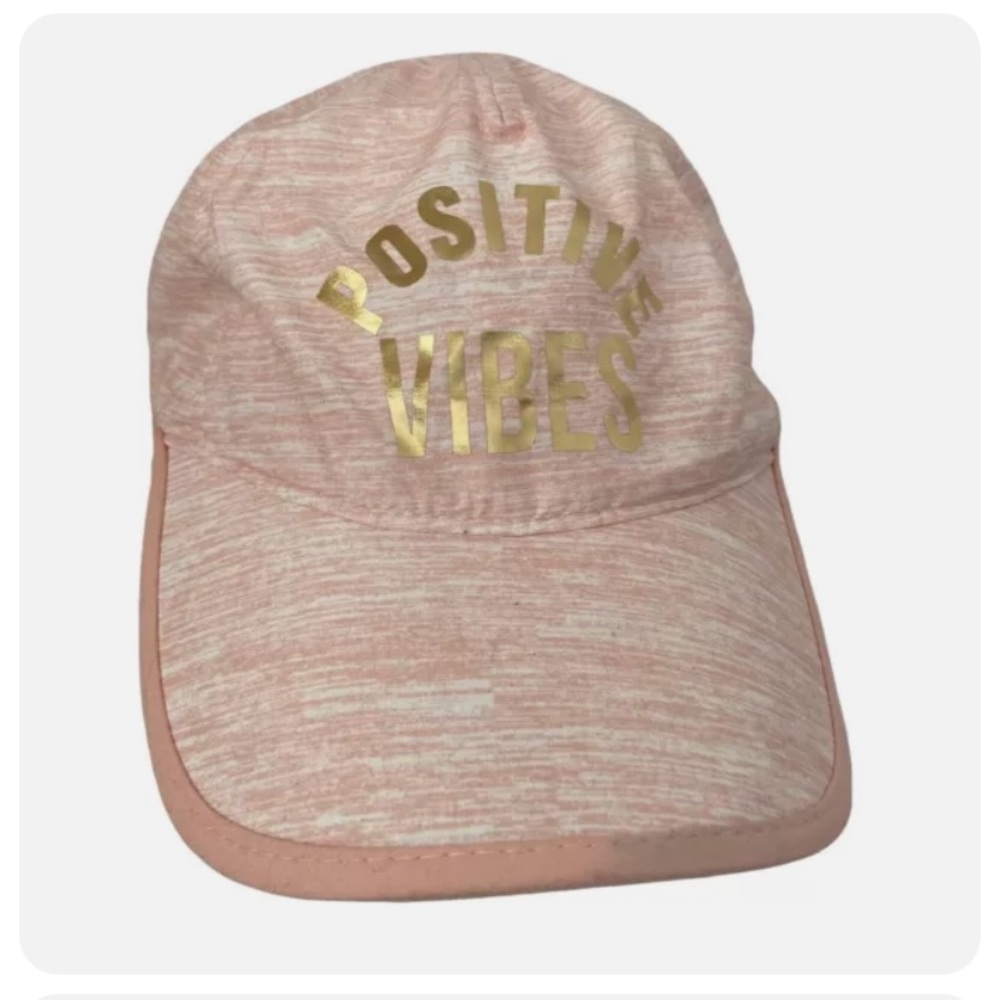 Positive Vibes Hat Women’s Pink Ball Cap Running Casual Adjustable One S…